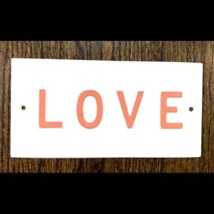 Hearth & Hand With Magnolia Love Wall Sign-Brown/White  5” X 10” Farmhouse